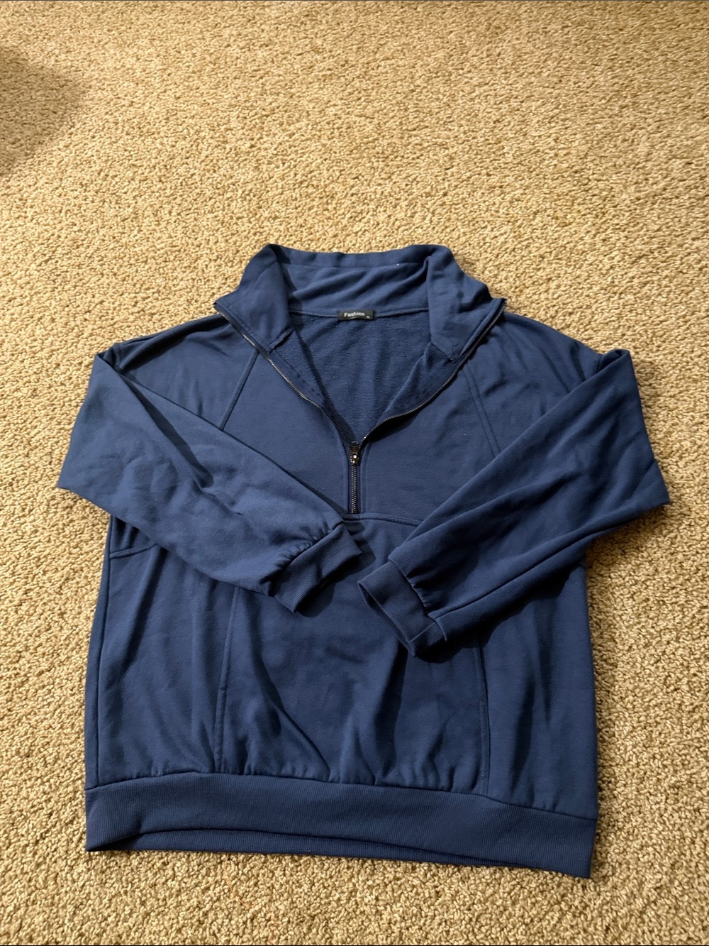 Men's Quarter-Zip Pullover Sweater - Navy